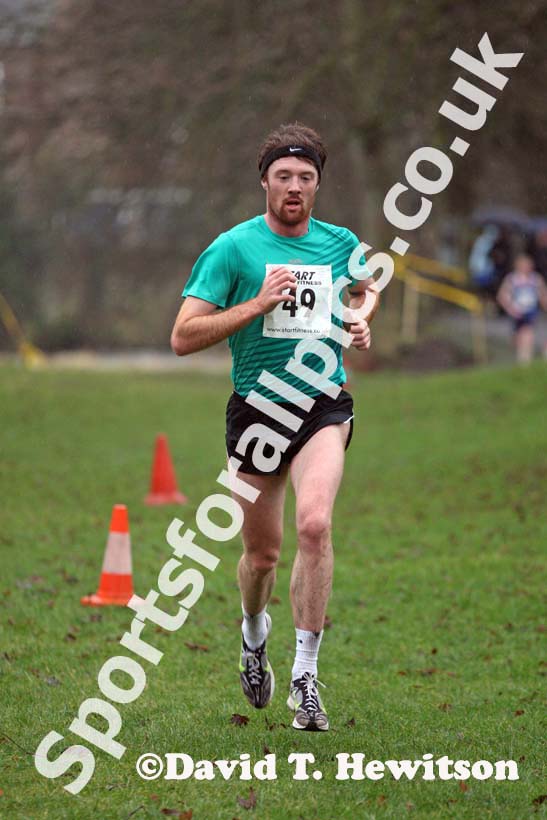 Richard Morrell (Morpeth) finishing the New Years Day Morpeth 11k Road Race. Photo: David T. Hewitson/Sports for All Pics